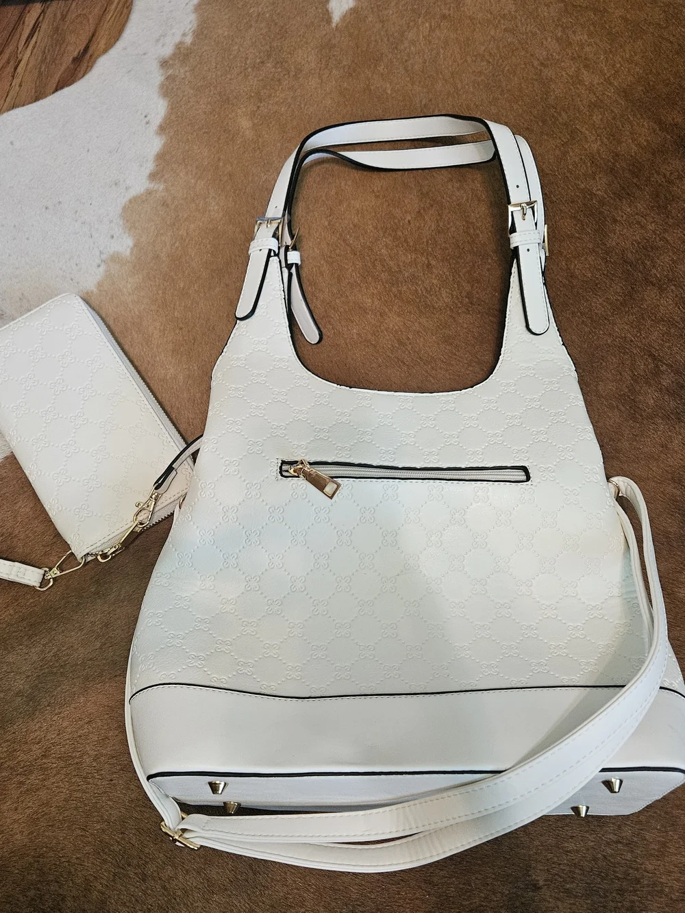 White Red Green Bee Tote Shoulder Bag & Wallet New